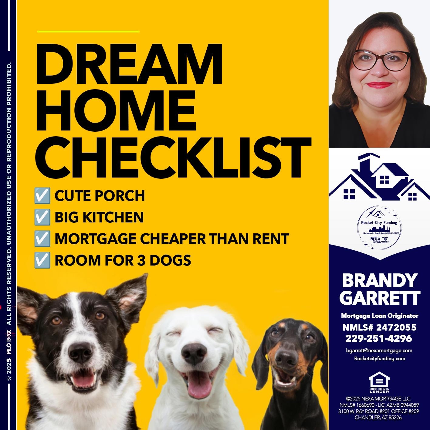 DREAM HOME CHECKLIST - Brandy Garrett -Mortgage Loan Originator