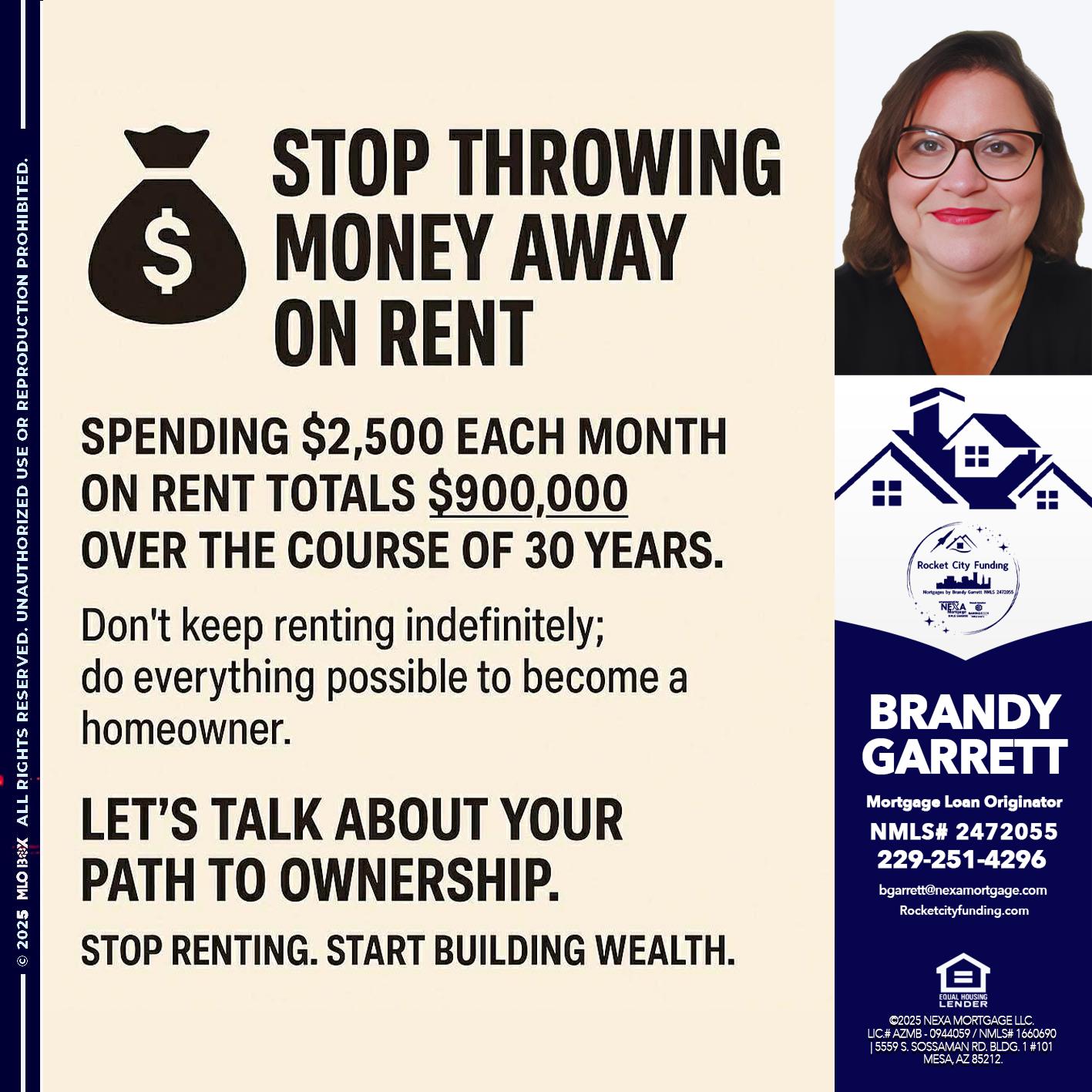 STOP THROWING - Brandy Garrett -Mortgage Loan Originator