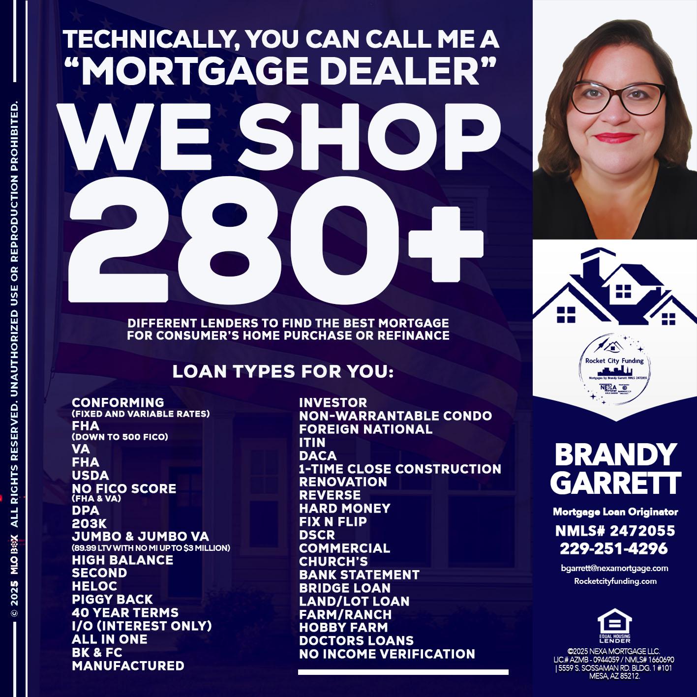 WE SHOP 280 + - Brandy Garrett -Mortgage Loan Originator