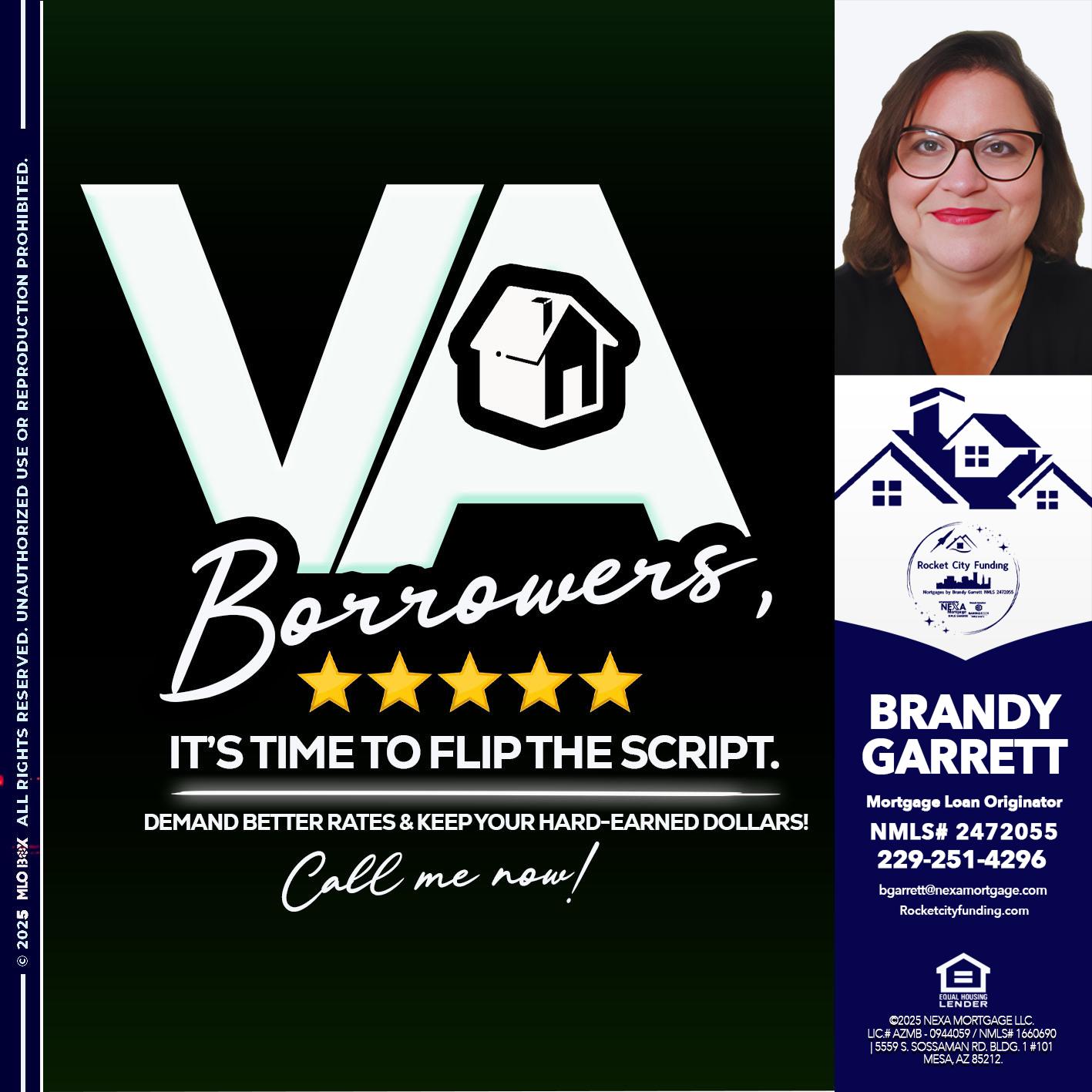 VA BORROWERS - Brandy Garrett -Mortgage Loan Originator