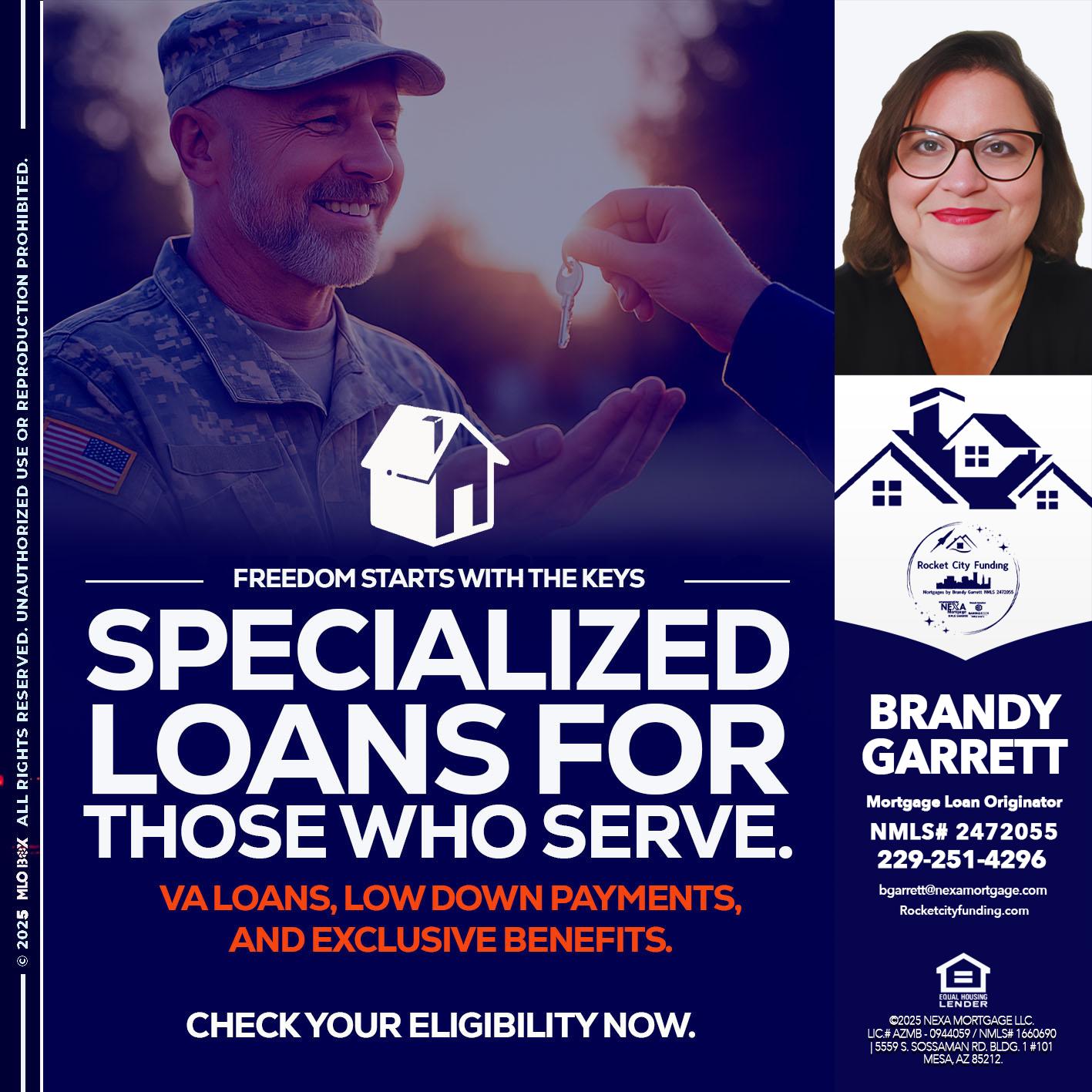 SPECIALIZED LOANS - Brandy Garrett -Mortgage Loan Originator