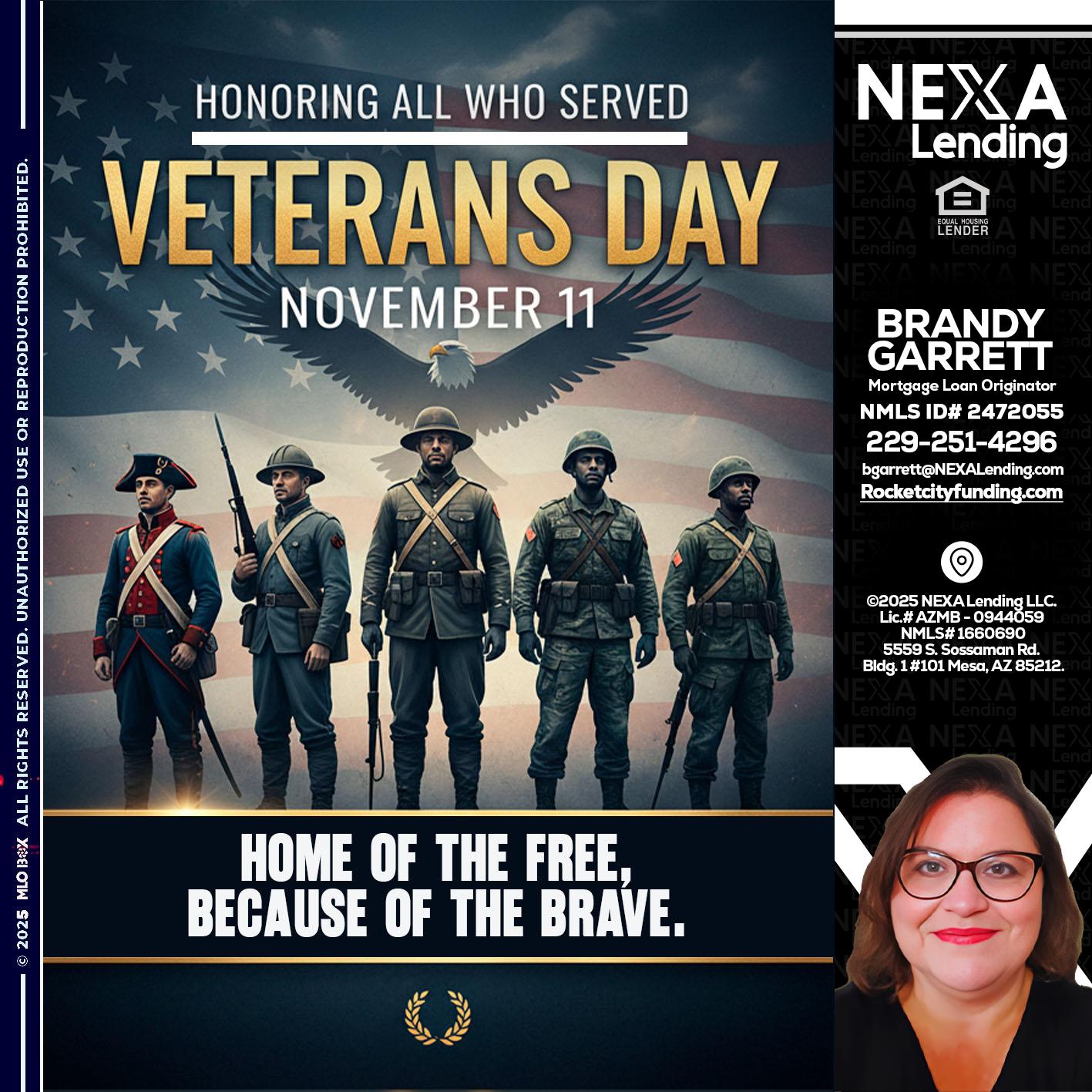 Veterans Day - Brandy Garrett -Mortgage Loan Originator