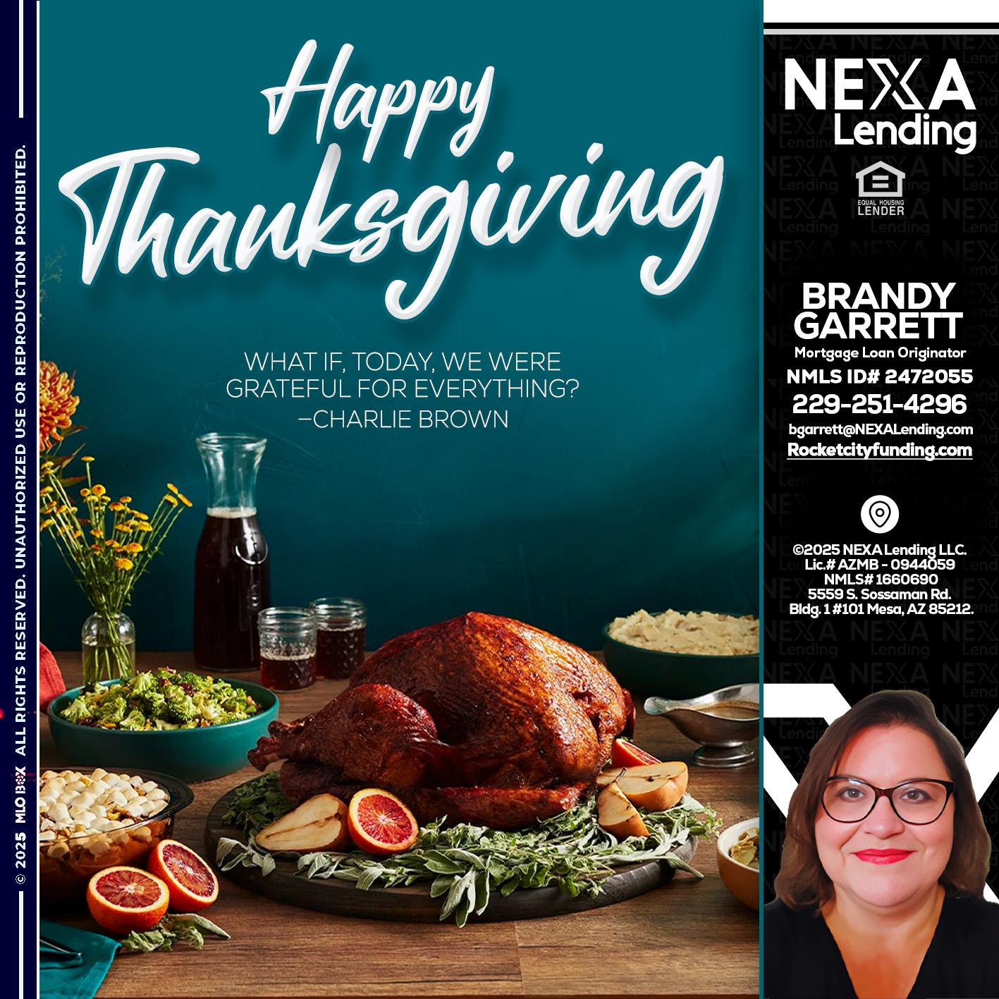 happy Thanksgiving - Brandy Garrett -Mortgage Loan Originator