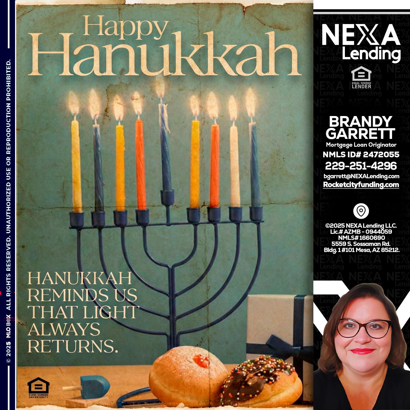 HAPPY HANUKKAH - Brandy Garrett -Mortgage Loan Originator