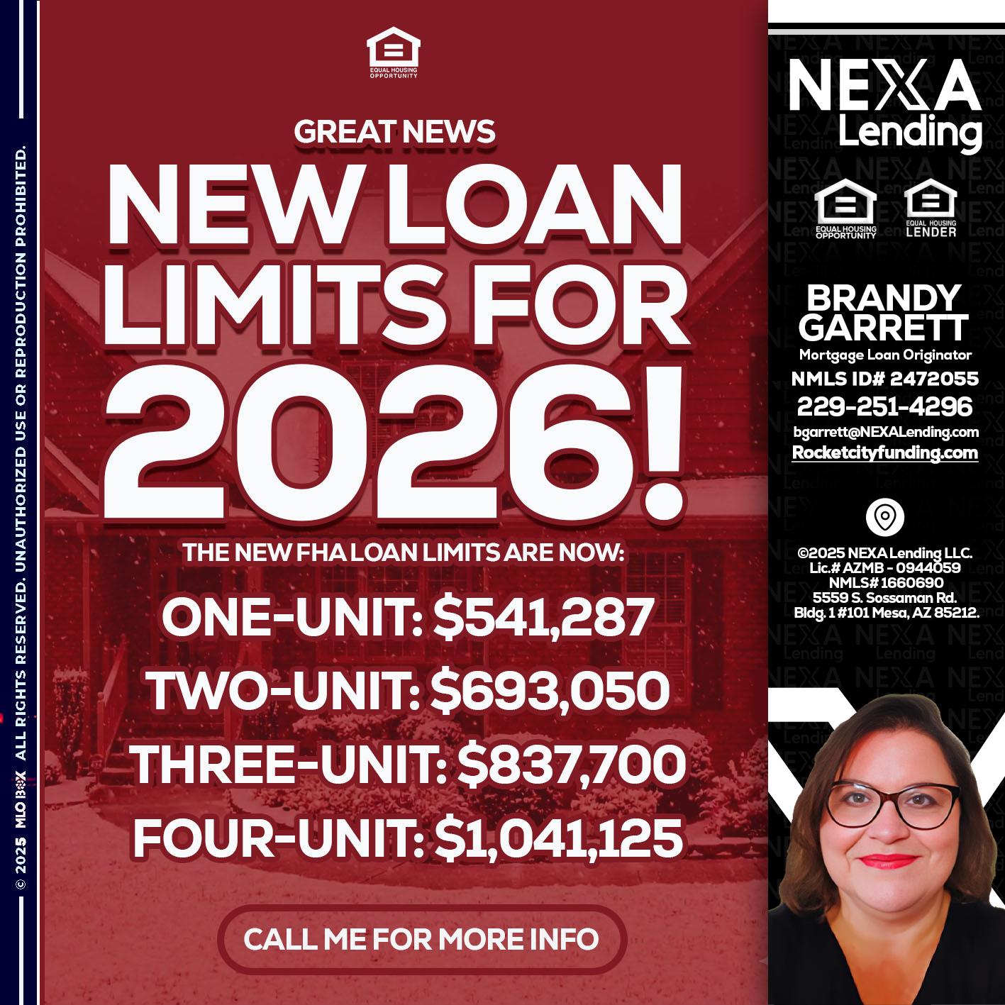 loan limits - Brandy Garrett -Mortgage Loan Originator