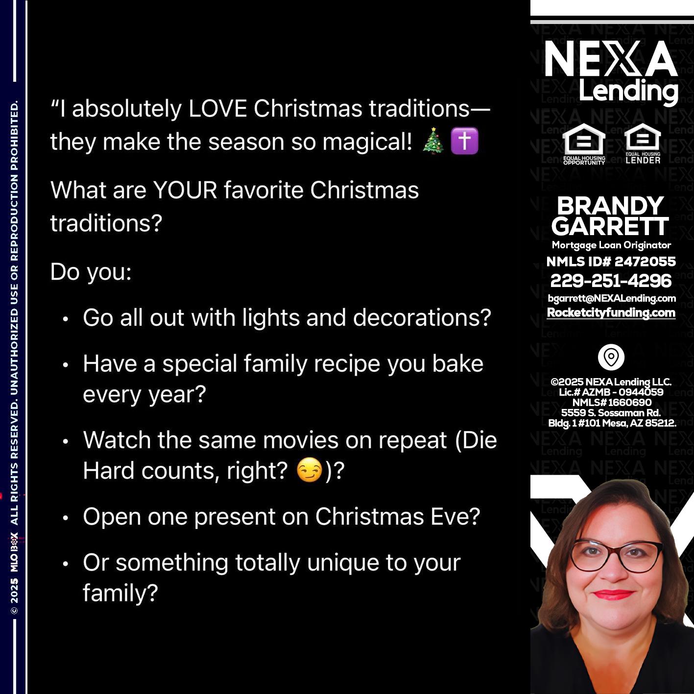 I love christmas - Brandy Garrett -Mortgage Loan Originator