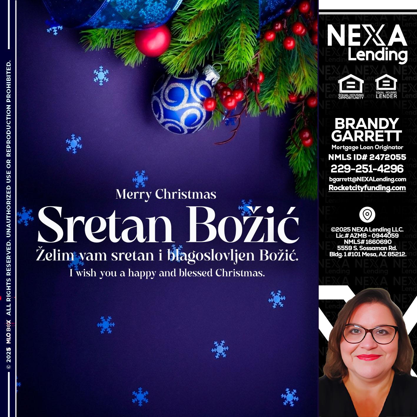 Sretan Božić - Brandy Garrett -Mortgage Loan Originator
