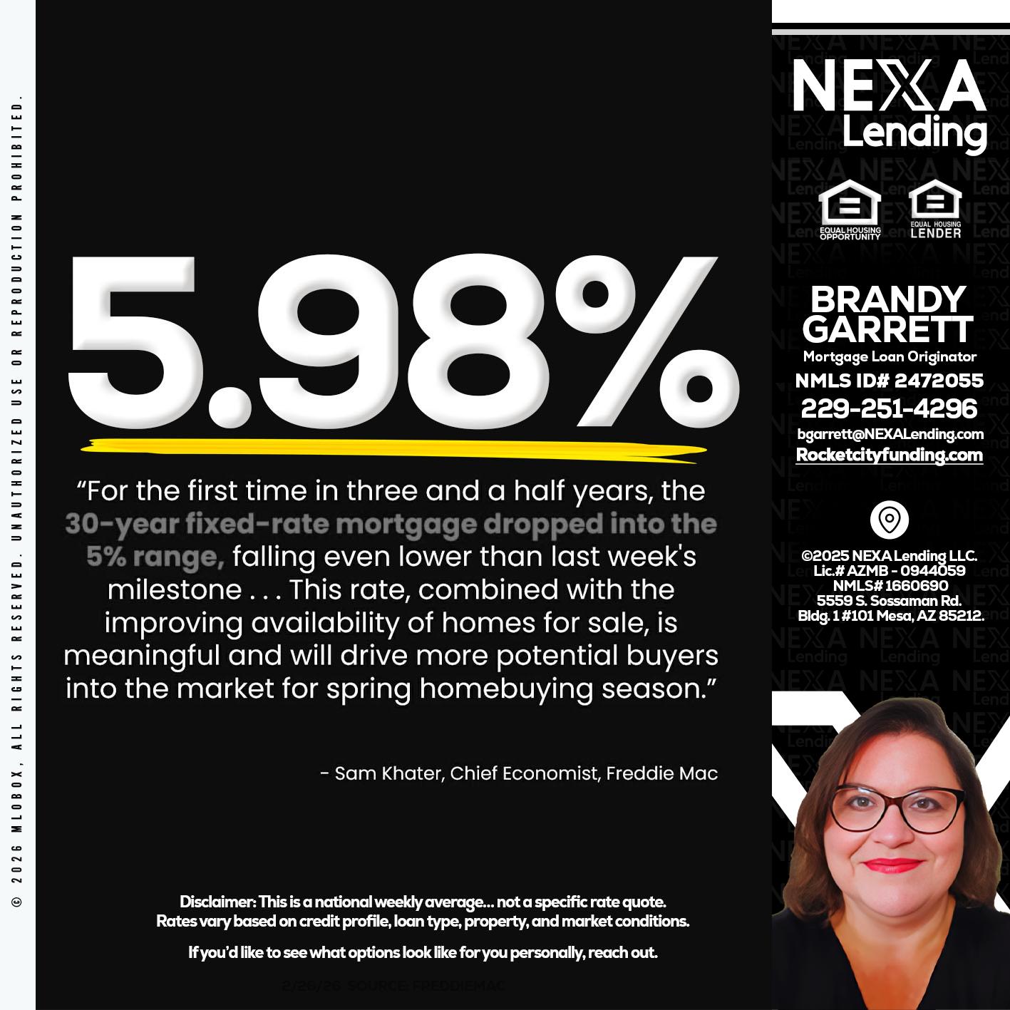 5.98% - Brandy Garrett -Mortgage Loan Originator