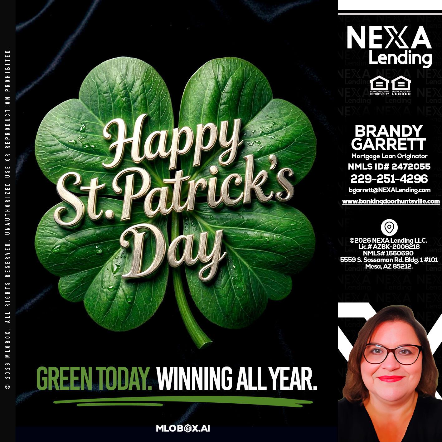 happy st. Patricks day - Brandy Garrett -Mortgage Loan Originator