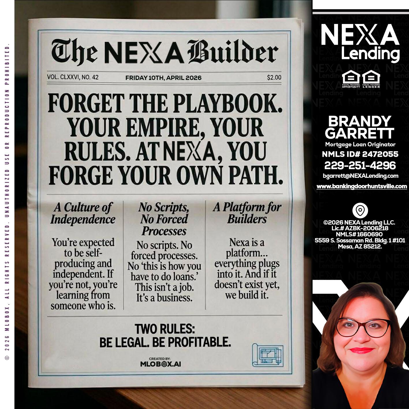 THE NEXA BUILDER - Brandy Garrett -Mortgage Loan Originator