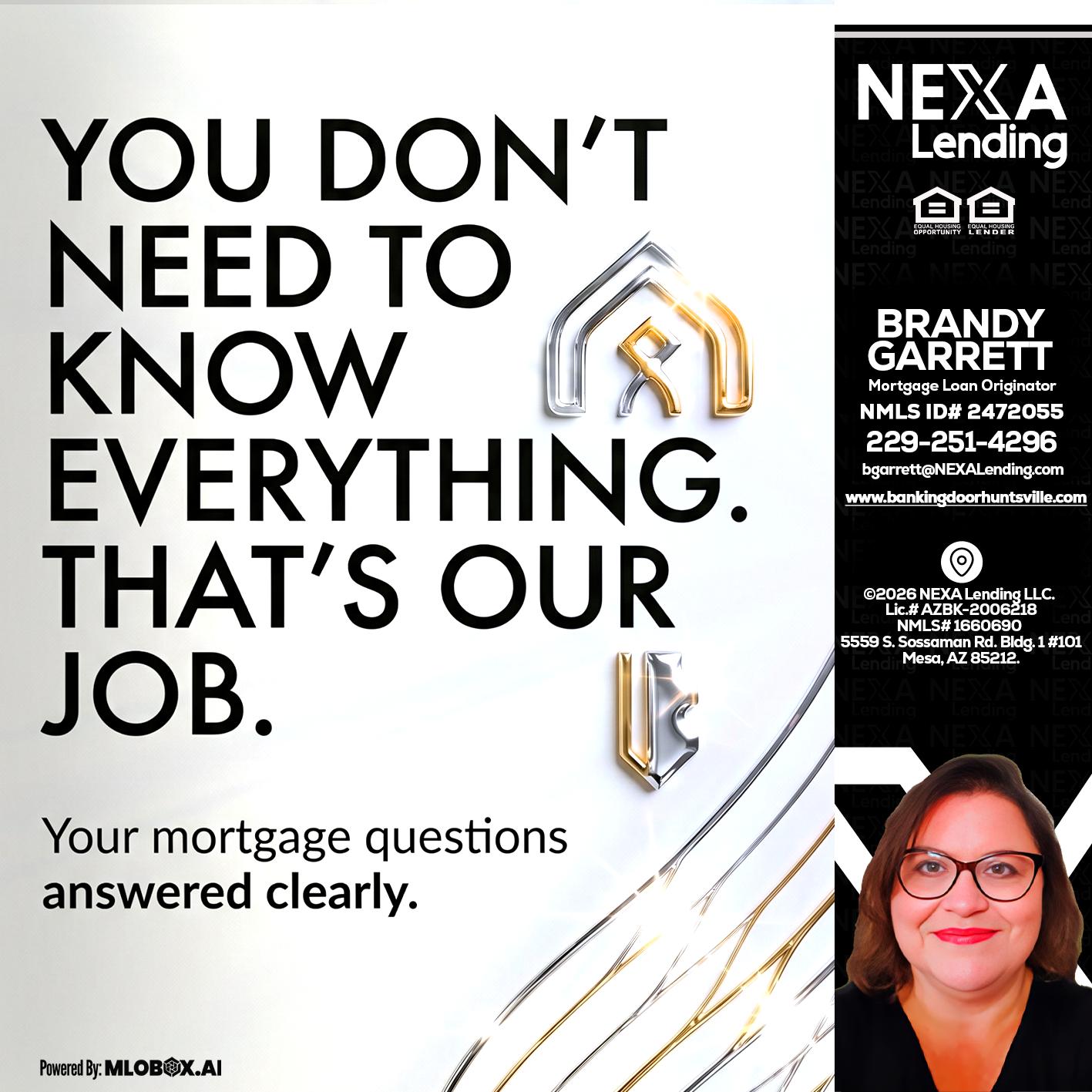 THAT IS OUR JOB - Brandy Garrett -Mortgage Loan Originator