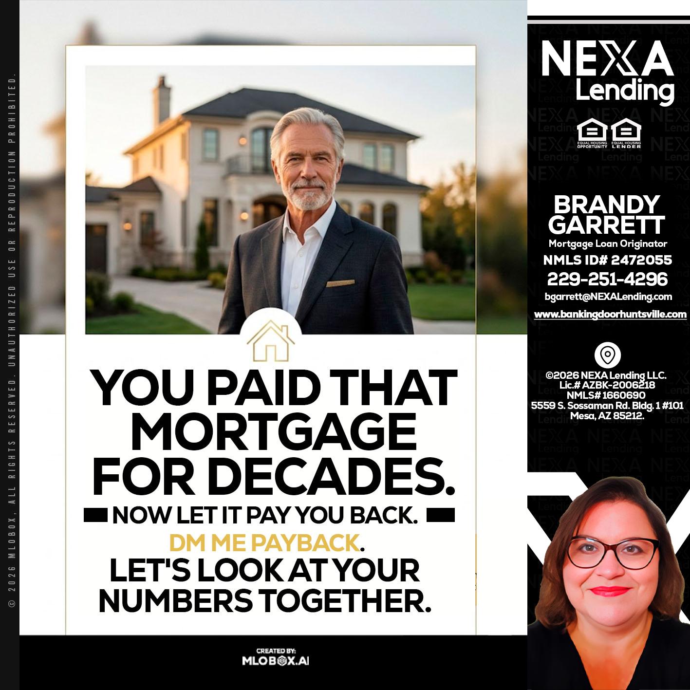 YOU PAID THAT MORTGAGE - Brandy Garrett -Mortgage Loan Originator