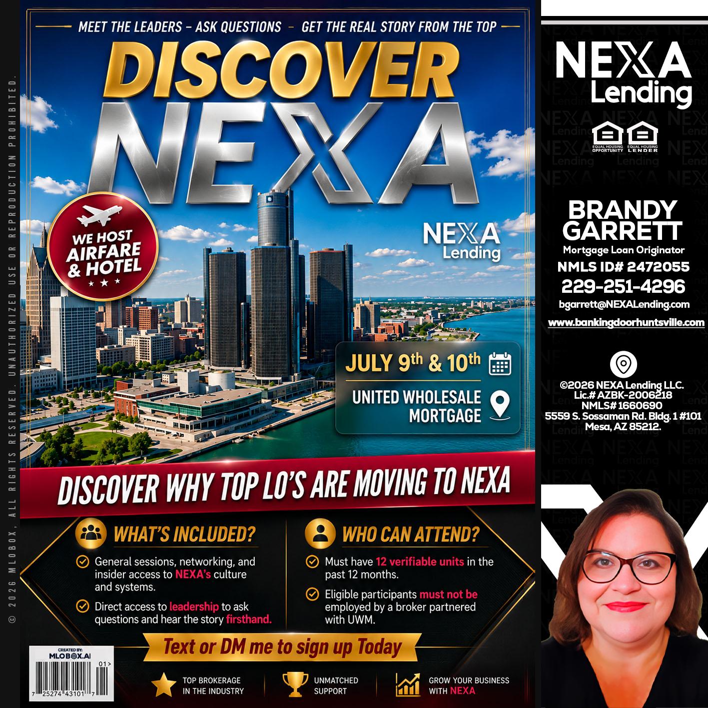 DISCOVER NEXA - Brandy Garrett -Mortgage Loan Originator