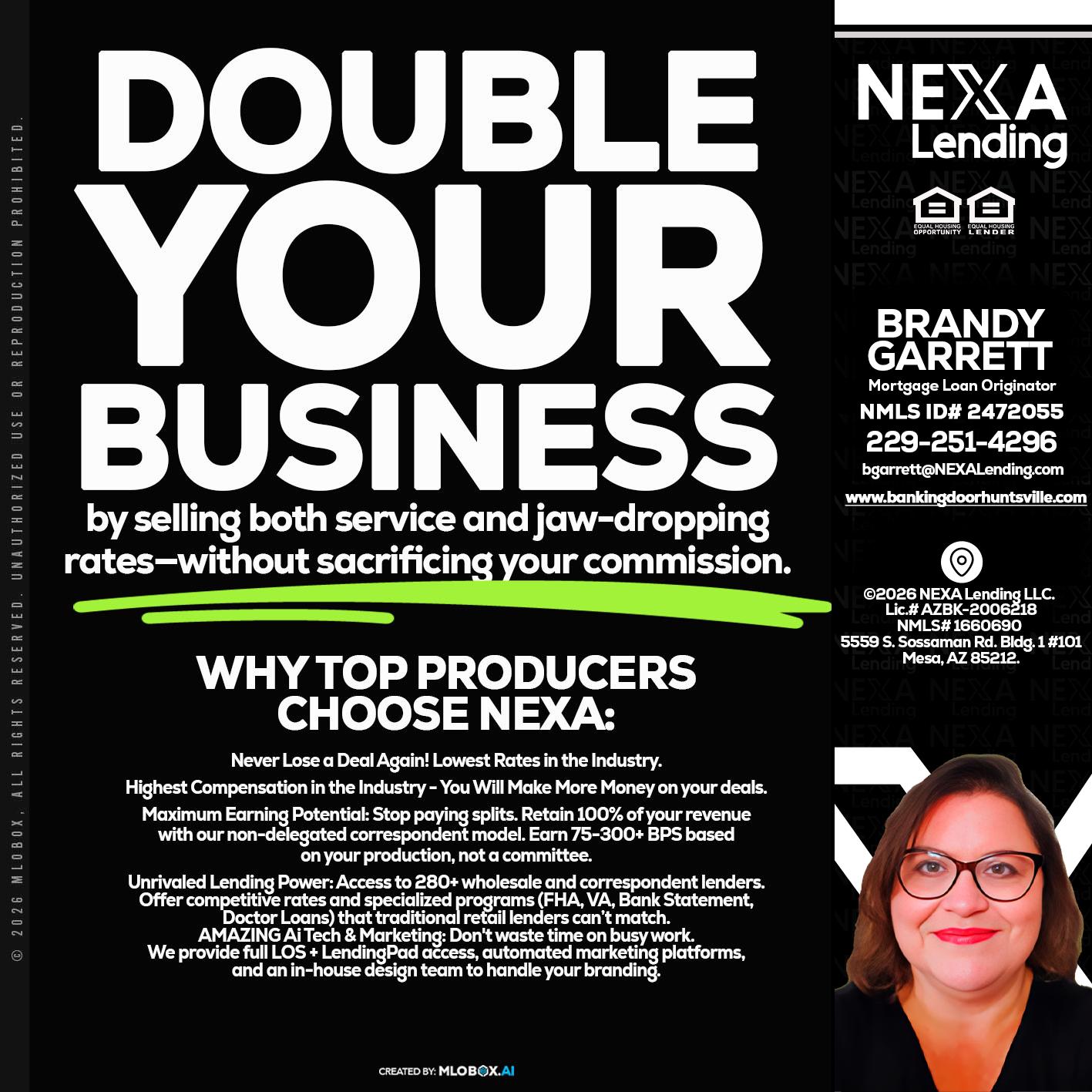 DOUBLE YOUR BUSINESS - Brandy Garrett -Mortgage Loan Originator