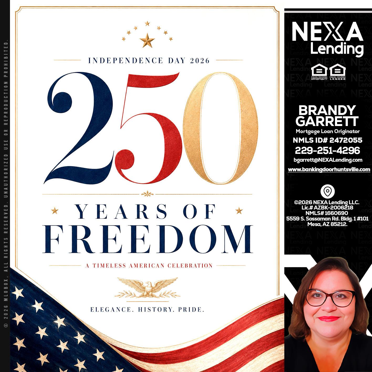250 YEARS - Brandy Garrett -Mortgage Loan Originator