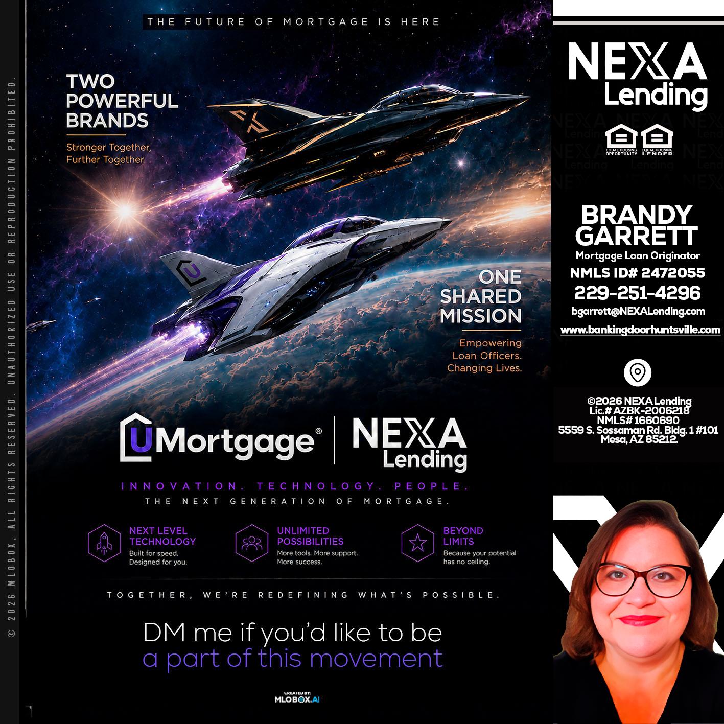 U Mortgage + NEXA lending - Brandy Garrett -Mortgage Loan Originator