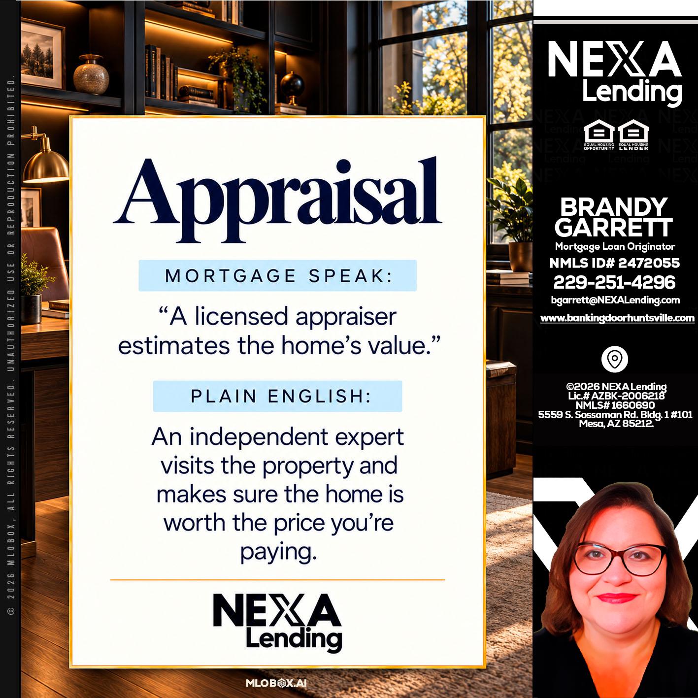 appraisal - Brandy Garrett -Mortgage Loan Originator