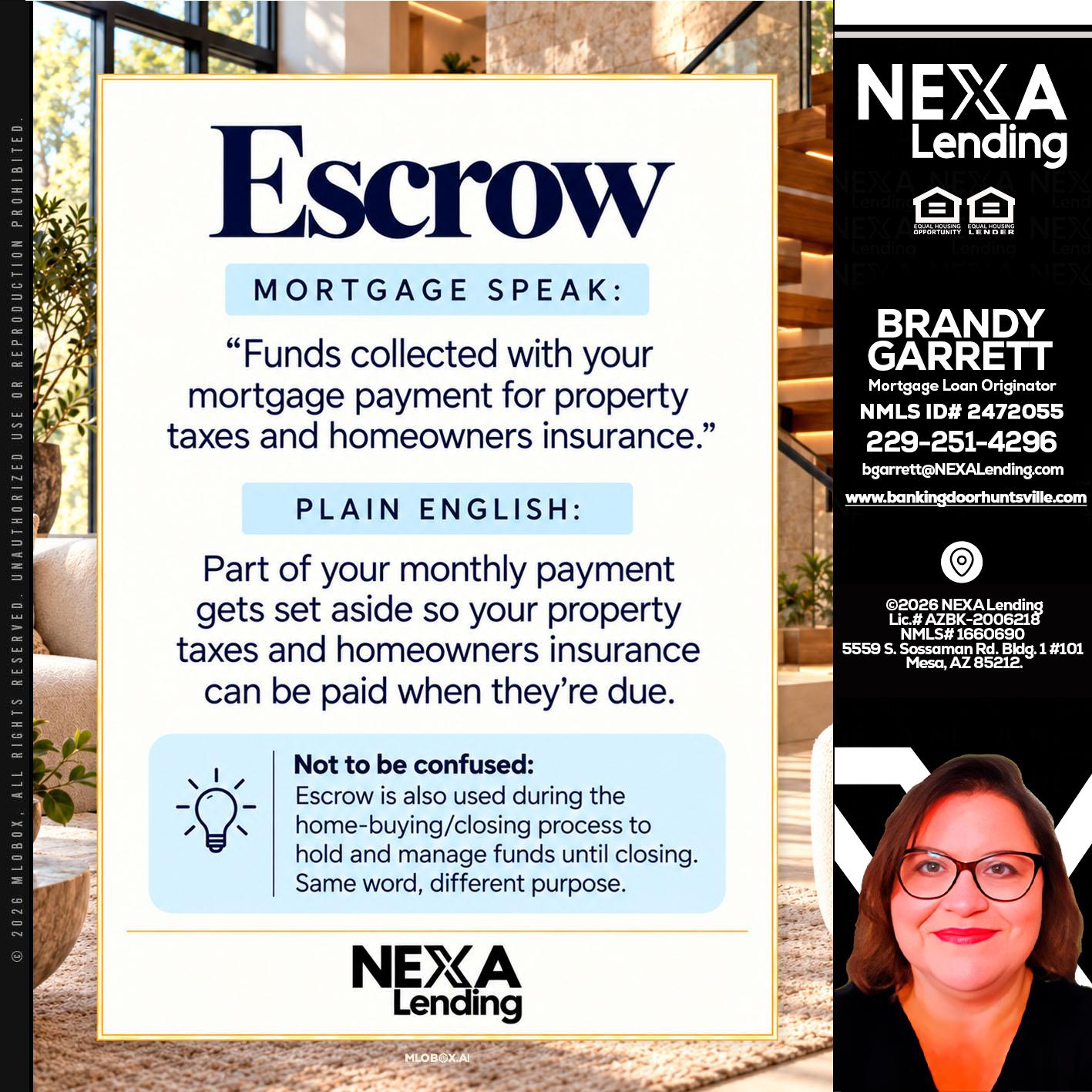 ESCROW - Brandy Garrett -Mortgage Loan Originator