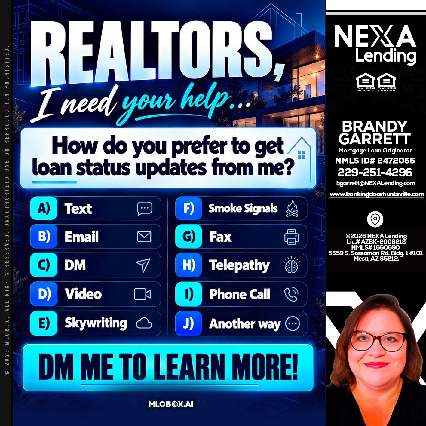 REALTORS - Brandy Garrett -Mortgage Loan Originator